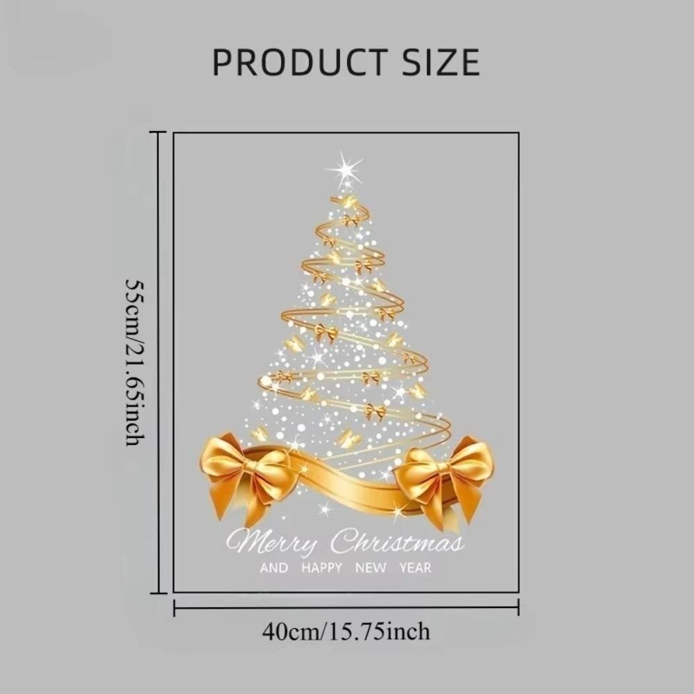 Self-Adhesive Christmas Tree Stickers Vinyl Material Xmas Window Clings New Year Decorations