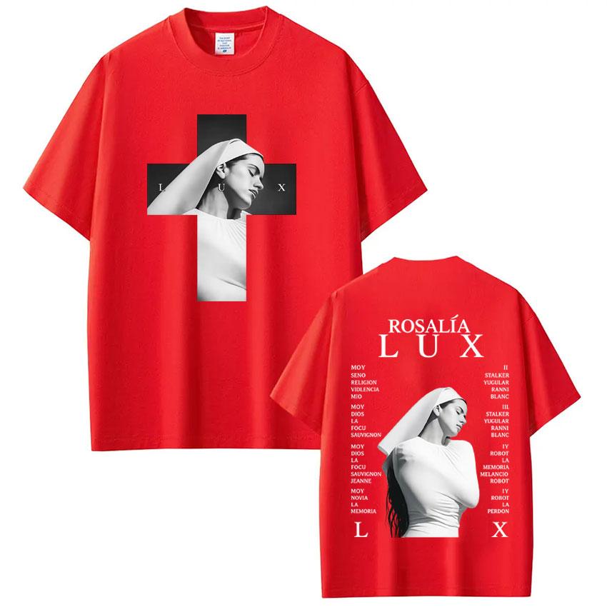 Singer Rosalia Lux Album 2026 Tour Print Tshirt Unisex Women Fashion Tshirt Casual Cotton Vintage Loose Aesthetic Trendy Tshirts