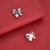 S925 Sterling Silver Asymmetrical Four-Leaf Clover Flower Connector Clasp for DIY Beading