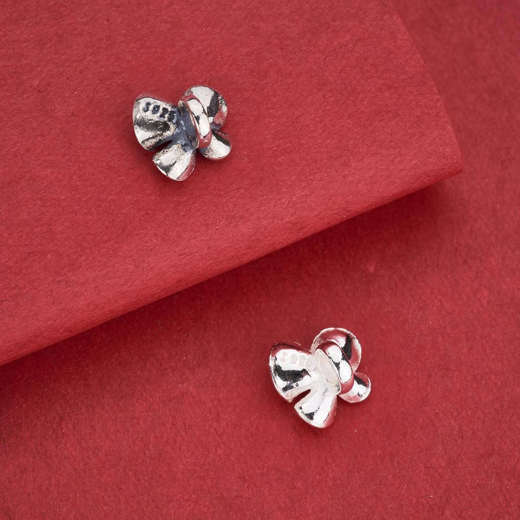 S925 Sterling Silver Asymmetrical Four-Leaf Clover Flower Connector Clasp for DIY Beading