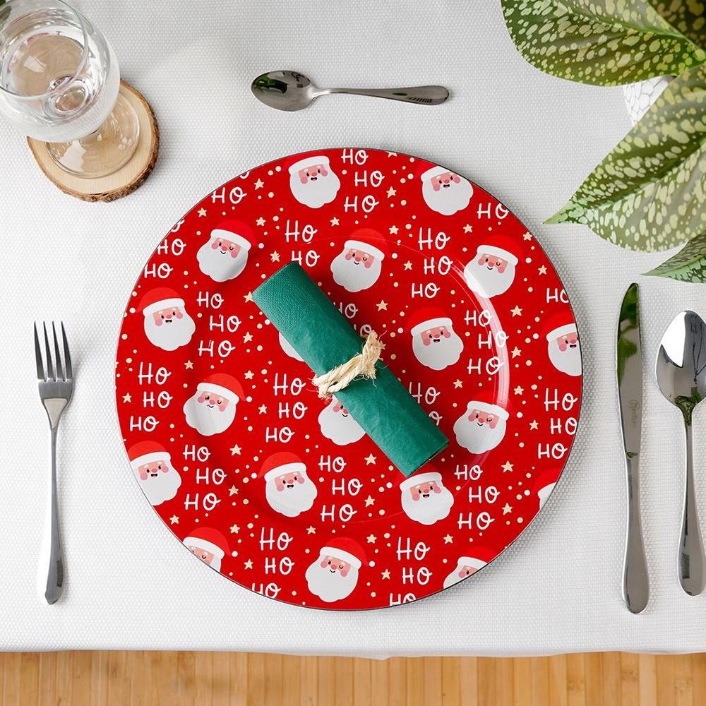 Red Santa Claus Charger Plate Vilde 33cm