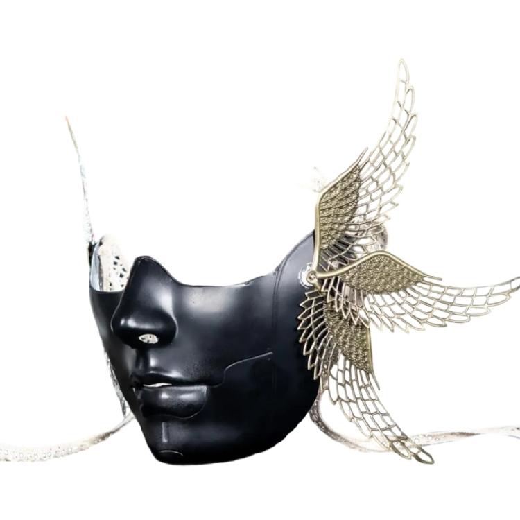 Mechanical Mask with Wing Masquerade Mask Half Face Mask Masquerade Costume Accessories For Women Men Halloween Cosplay