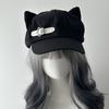 Cotton Flat Cap Harajuku-Inspired Gothic Zipper Sun Hat Y2K Lolita Beret Hat  Women Girls