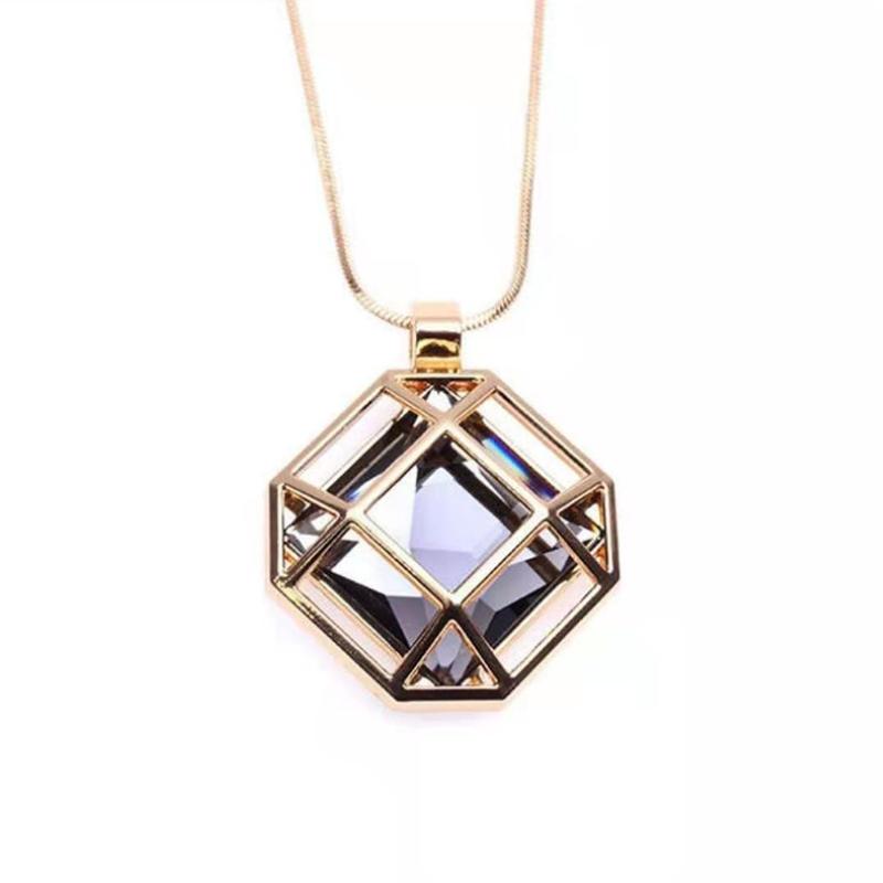 Модный квадратный полый свитер-цепочка, ожерелье, аксессуары для одежды, подвеска