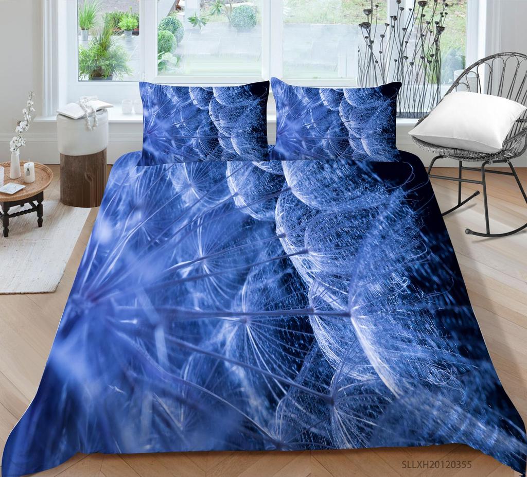 Постельное белье с 3D принтом одуванчика, односпальная двуспальная кровать, полноразмерная наволочка с растительным узором и пододеяльник 2 или 3, удобное украшение для дома