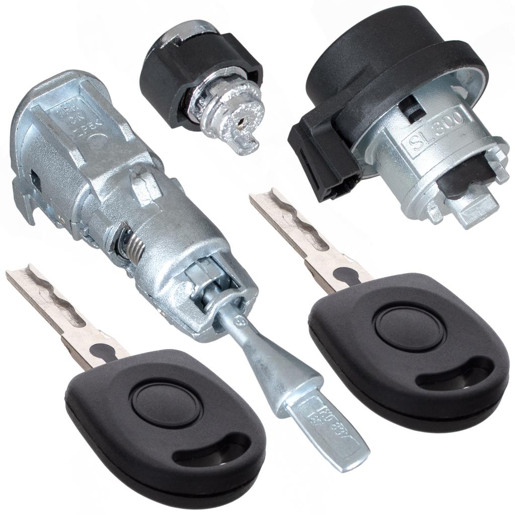 VW Golf V 03-09 ignition lock insert + front left door lock insert + glove box insert 3 pcs. Set