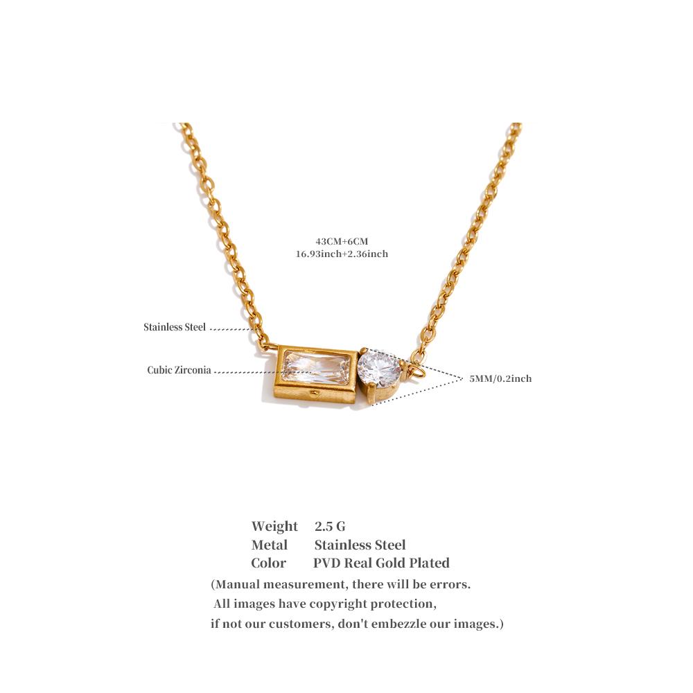 Eetit Блестящее ожерелье с прямоугольным кулоном из кубического циркония для женщин, модное, корейский шик, ювелирный подарок