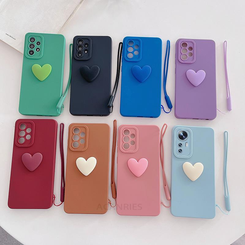 Силиконовый чехол Mi11lite Love Heart Lanyard для Xiaomi Mi 11 Lite 5g Ne 12 12s Pro Mi12lite 10t 11t 11lite Camera Cover POCO X3 X4 M3 M4 Case