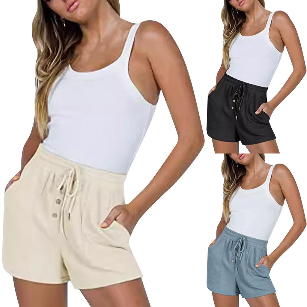 Новые летние женские модные повседневные шорты и брюки на шнуровке