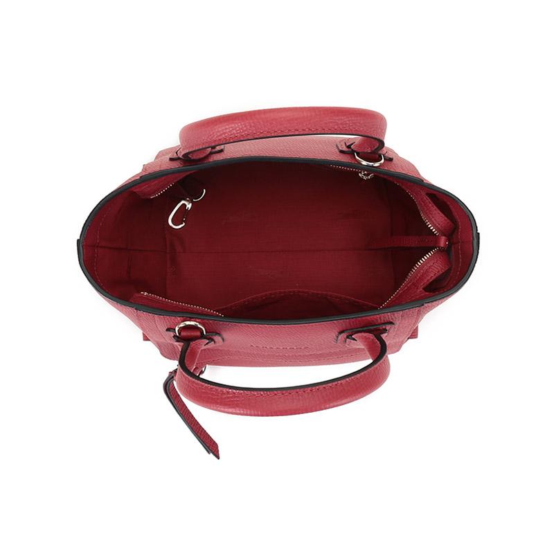 Longchamp Почтовый ящик 22 Сумка через плечо на короткой ручке из фактурной кожи Маленькая женская сумка Малиново-красная 10103HTAP59