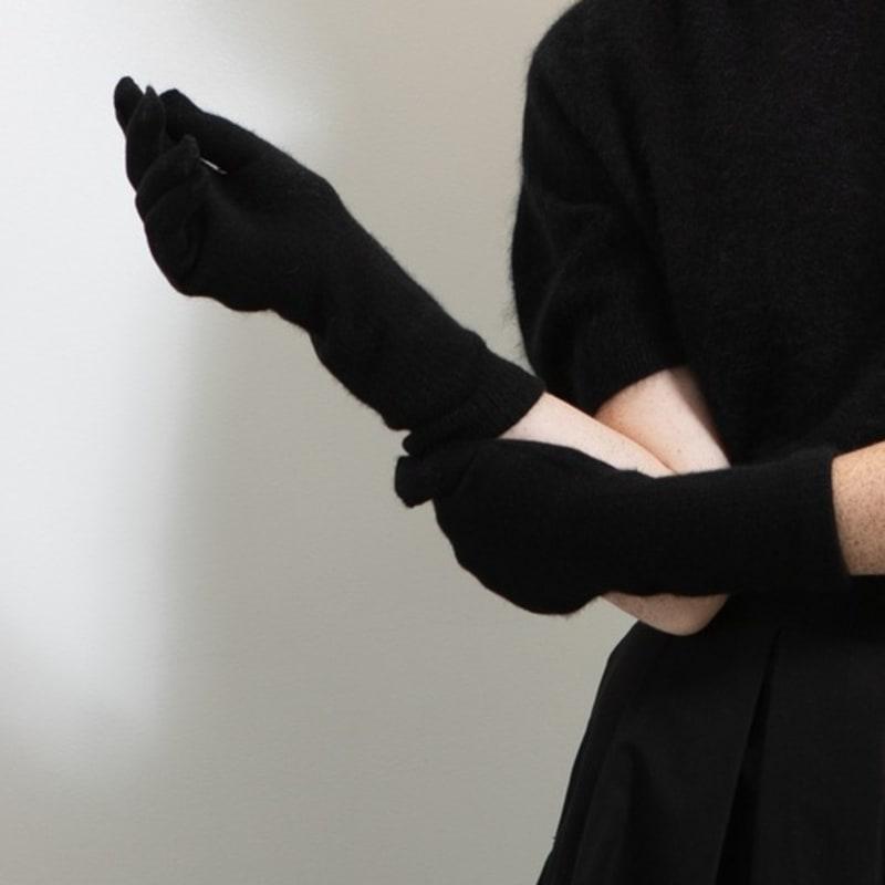 Перчатки из чистого кашемира NYC_Черные