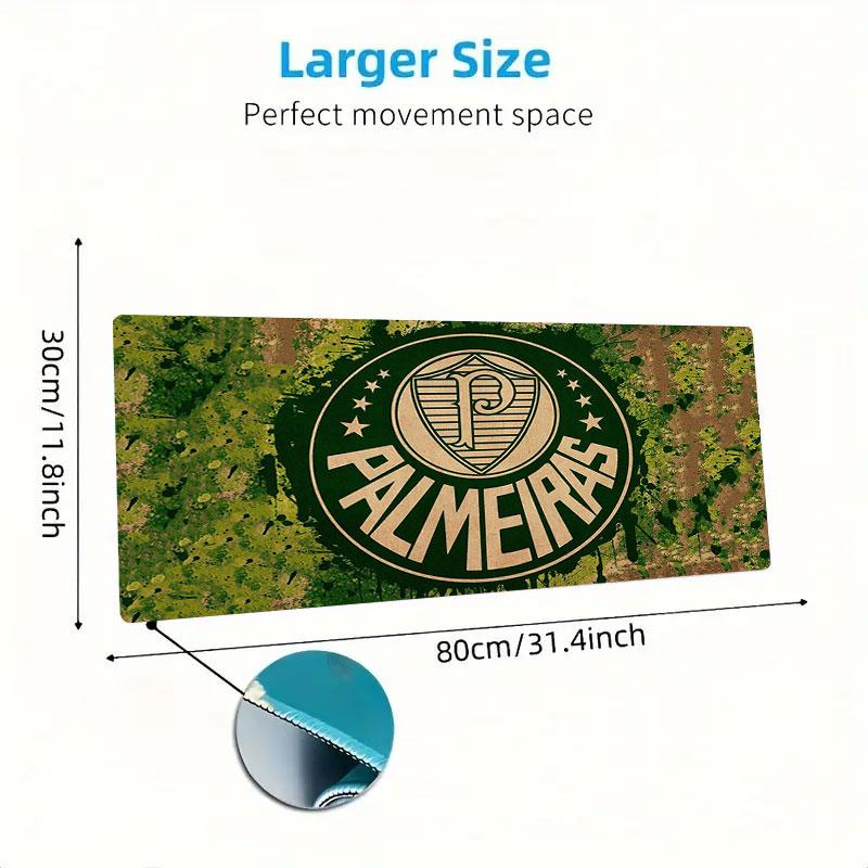 Palmeiras FC Mouse Pad, Large Gaming Desk Mat, Non-slip XXL Mousepad for Laptop & Tablet, Mini PC Playmat with Stitched Edges