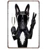 Mfoever Christmas Dog Decor Metal Tinplate Poster New Year Festival Decor xcm Cute Dog Poster