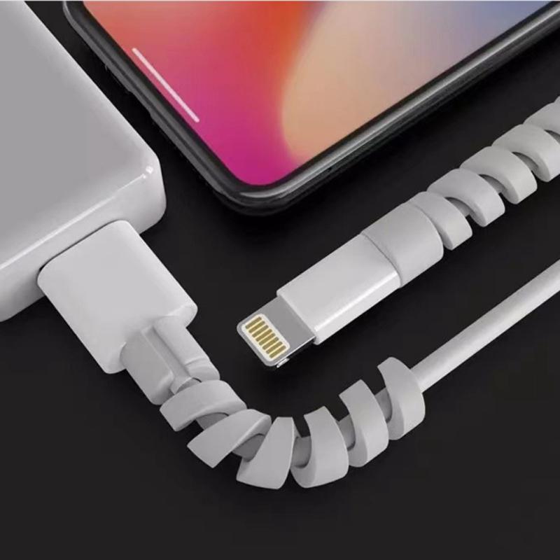 Защитная крышка кабеля для передачи данных. Кабель для зарядки мобильного телефона. Противовзломный силиконовый рукав с резьбой.