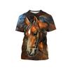 Футболки с 3D-принтом серии «Животные: Лошади» для мужчин, с круглым вырезом, коротким рукавом, повседневные, оверсайз, уличная одежда