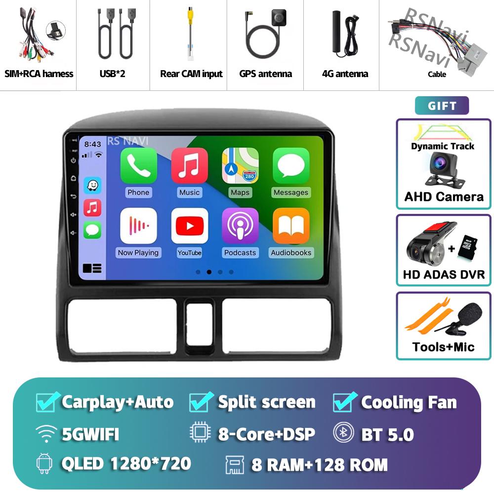 Android 14 Carplay 2DIN Car Radio Multimedia Video Player For Honda CR-V 2002 - 2005 Navigation GPS Stereo DSP 360 Camera DVD BT