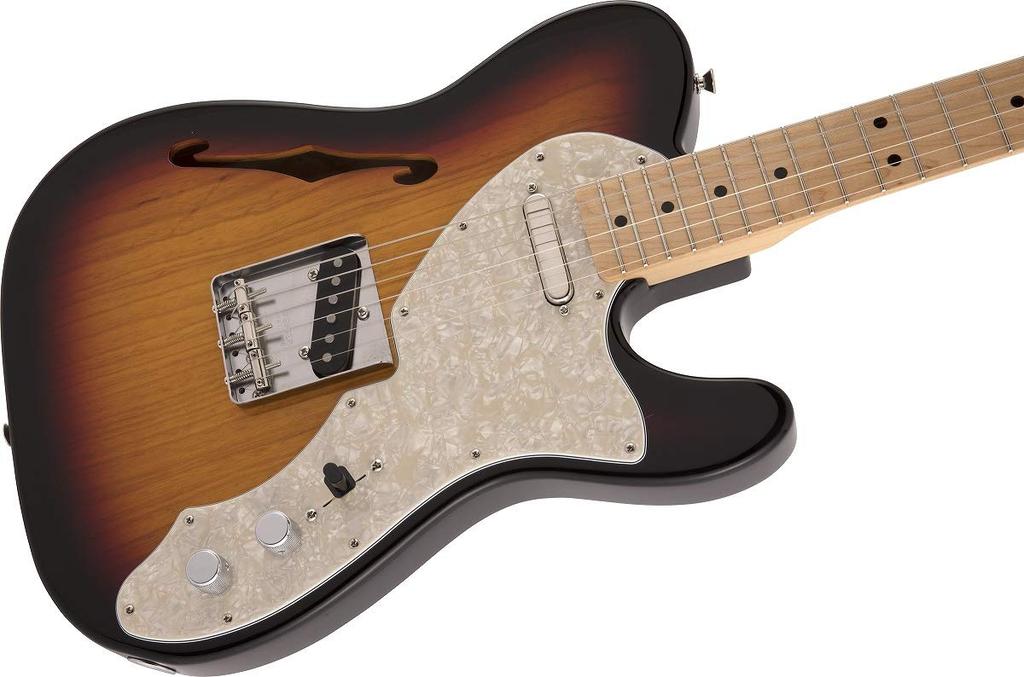 Электрогитара Fender, сделано в Японии, Heritage 60 Maple Sunburst Telecaster® Thinline, накладка грифа, 3 цвета
