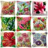 Flowers Plants Latch Hook Pillow Hooks Hand Knitted Embroidery Carpet Pillow Plant Embroidery Latch Hook Kits Smyrna Package DIY