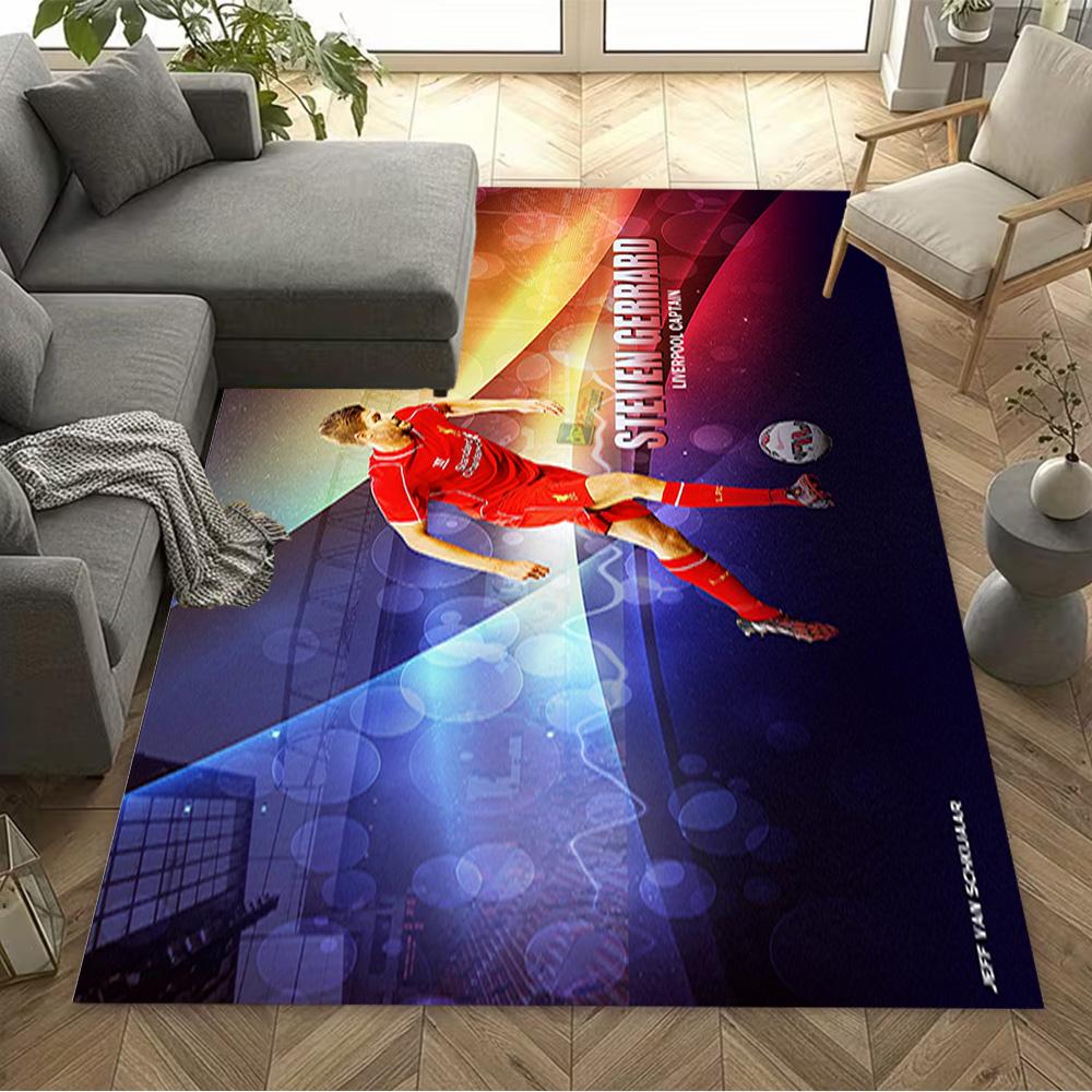 Steven Gerrard Football Legend Floor Rug Office Rug Perfect for Dining Room Entryway Bedrooms Living Rooms Anti-slip Rug Decorate Offices