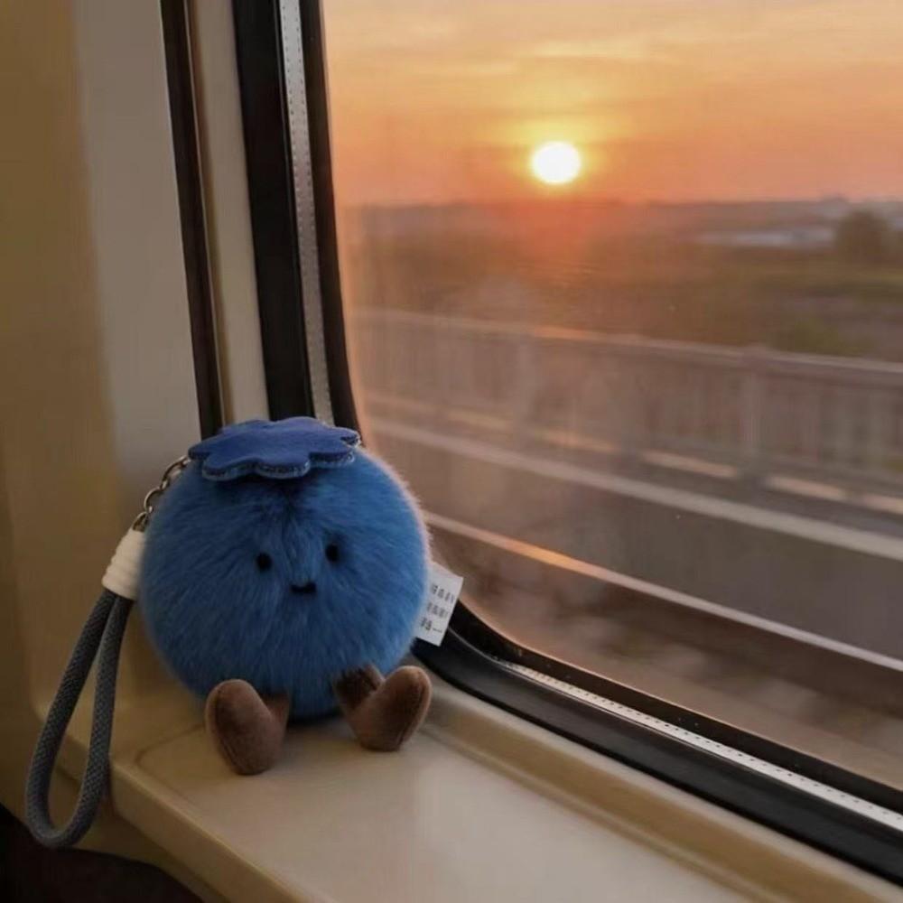 Simulation Blueberry Blueberry Plush Keychain Soft Blueberry Plush Bag Charm Ornament