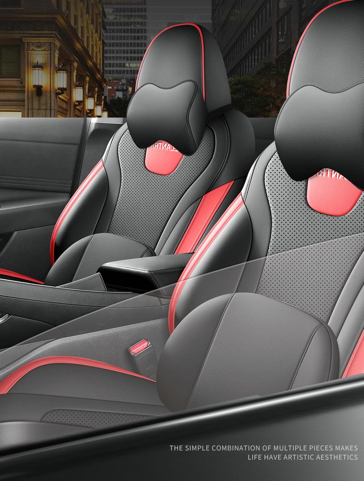 Beijing Elantra Full Leather Car Seat Cushion - All-Season, Five-Seat Model