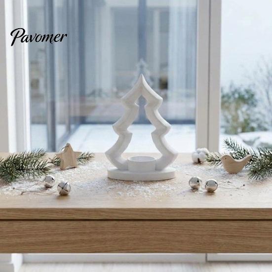 Сезонное украшение для дома, подсвечник для рождественской елки, 3D-печатная подставка для чайной свечи, деревенский минималистичный праздничный аксессуар, обеденный стол в стиле кантри