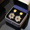 Small Daisy Flower Crystal Earrings Femininity High Design Earrings Light Luxury Small Fragrant Wind Earrings