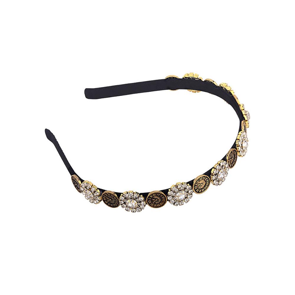 Rhinestone Women Retro French Hair Accessories Headdress Headwear Hair Hoop Headband Hair Band