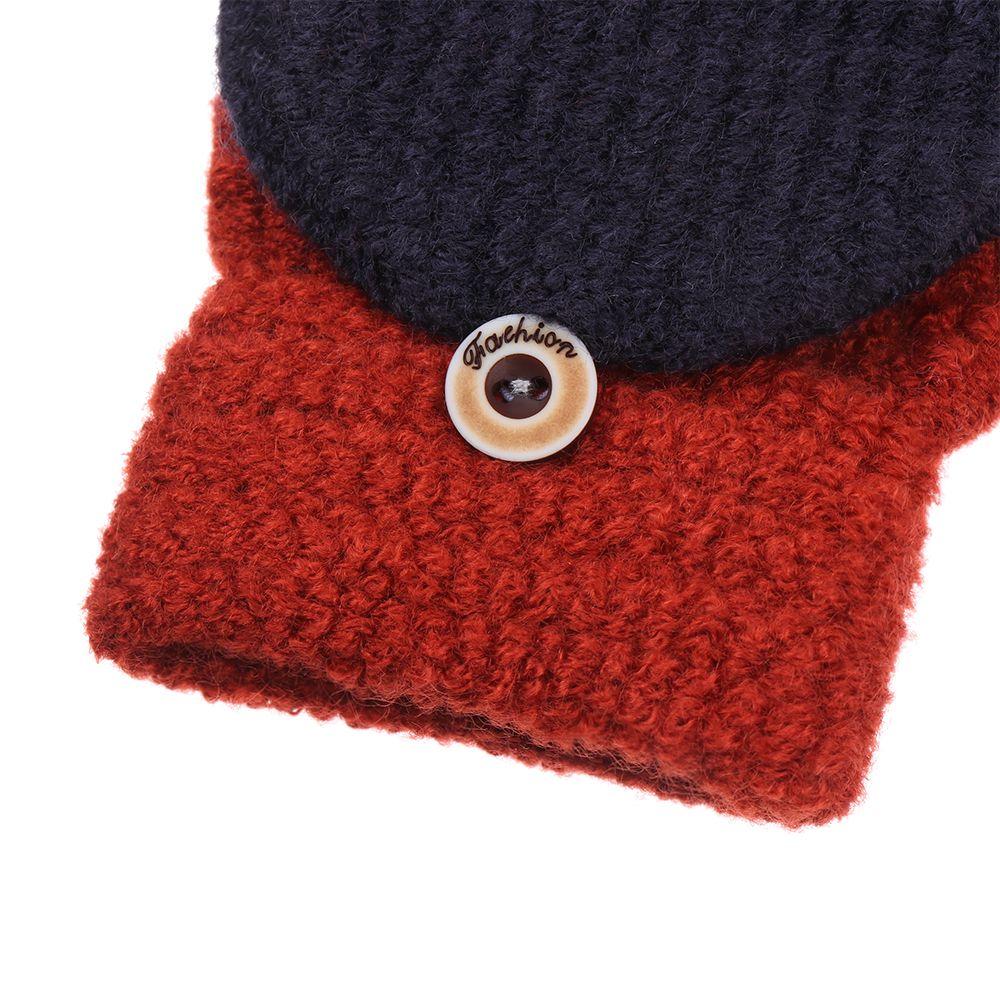 Students Children Fashion Knitted Glove Half-finger Gloves Thickening Gloves Winter Warm Mittens