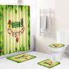 Christmas Household Bathroom Shower Curtain Four-Piece Bathroom Non-Slip Door Mat Bedroom Living Room Floor Mat Carpet