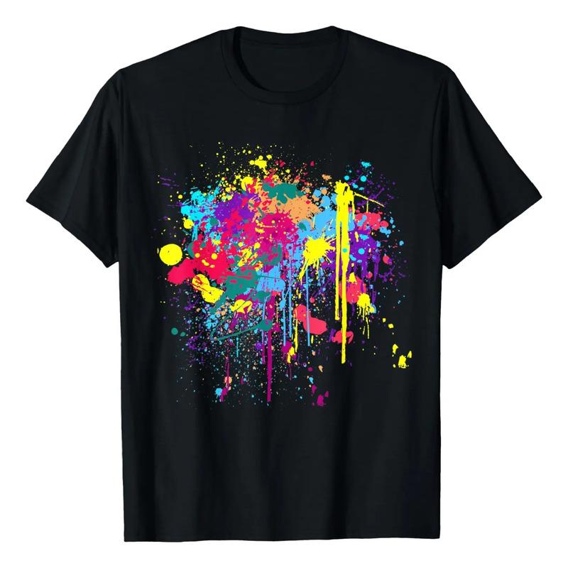 Camiseta Colorida Con Colores Salpicados De Pintura