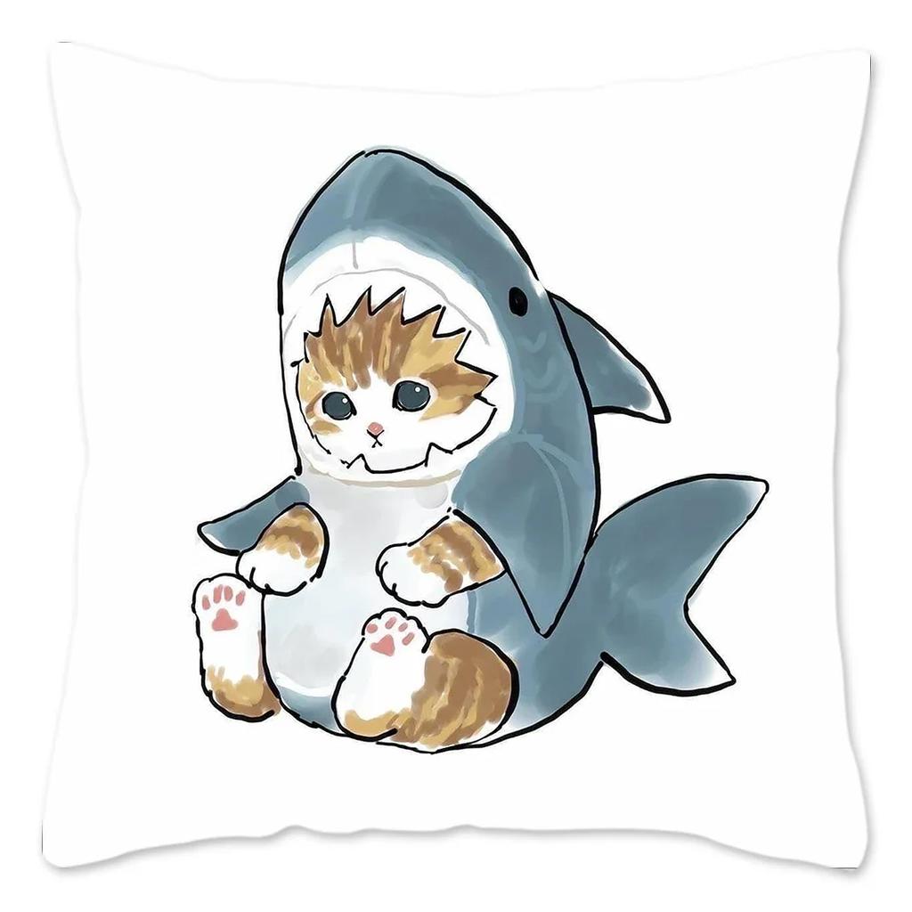 Забавная наволочка CatShark, украшение для дома, полиэстеровая наволочка для дивана, кавайная наволочка для подушки, fundas cojines X
