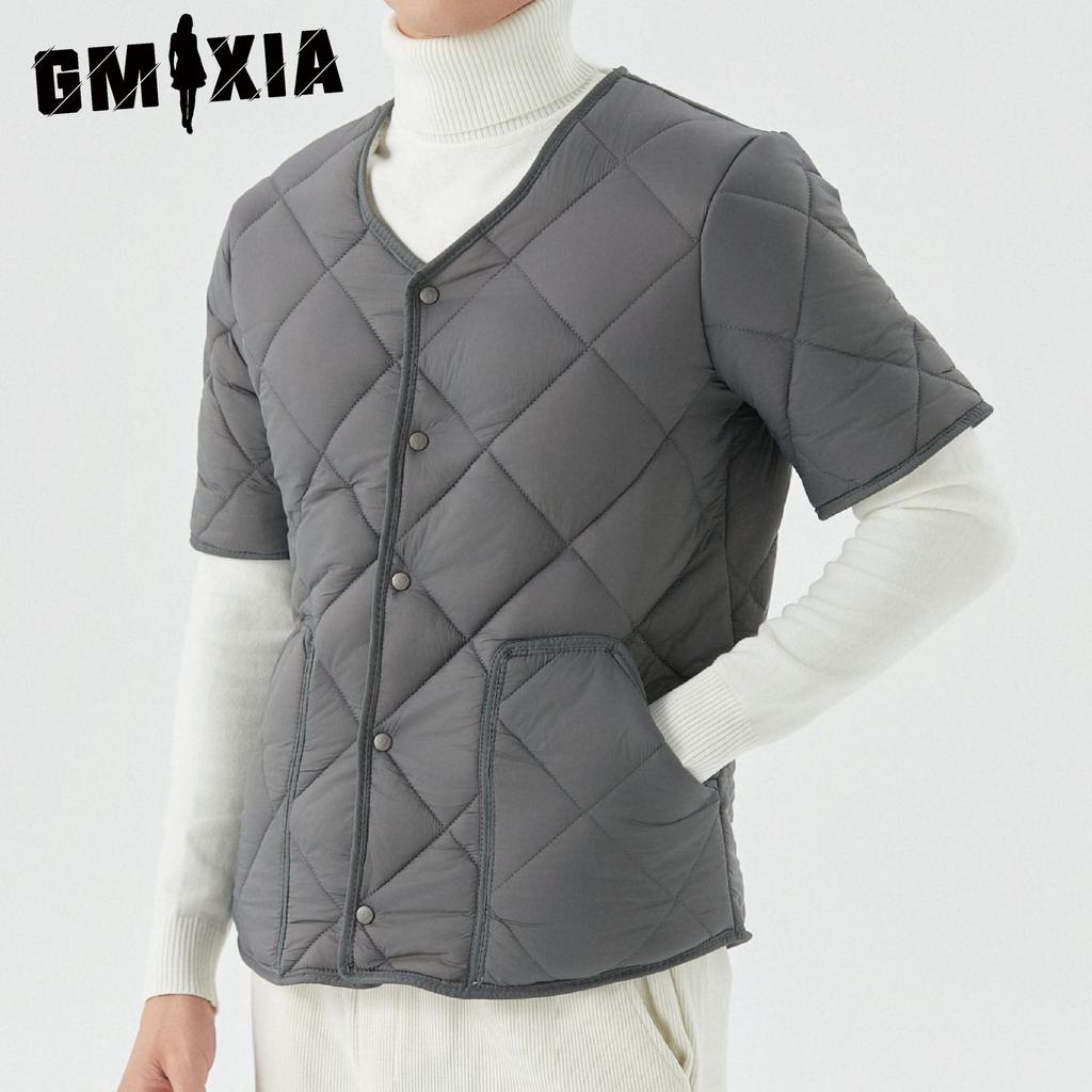 GMXIA Зимняя мужская флисовая теплая домашняя куртка с коротким рукавом и хлопковой подкладкой Мужские куртки и пальто с хлопковой подкладкой