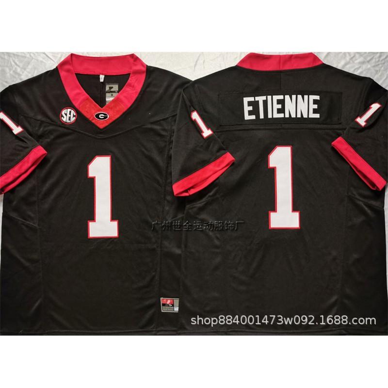 Mens NCAA College Football Jersey Cotton Blend Embroidered Bulldogs Team Uniform Running Fitness Sports