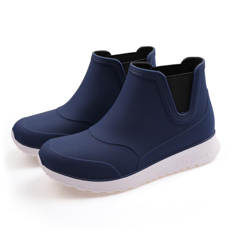 Fashion Rain Shoes for Lovers Rubber Shoe Platform Ankle Boots Autumn Winter Slip On Booties Boots for Men Waterproof Work Botas