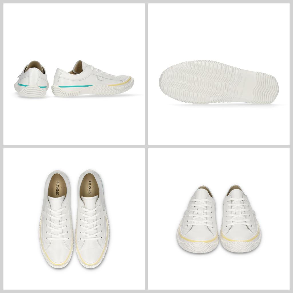 Кеды размера S для мужчин и женщин [Spingle] SP-1045 Белый/Желтый (24.5см)