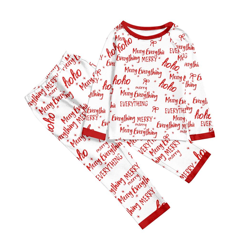 Family Matching Print Sets Pajamas Loungewear Outfits Family Matching Long Sleeve Tops+Pants Set