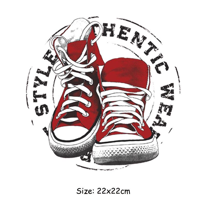 Ретро-обувь с узором, термонашивки, одежда, футболка, платье, новый дизайн, термотрансферная аппликация «сделай сам», горячая слеза