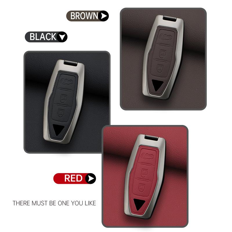 Car 2/3/4Buttons Key Case Cover Holder Chain For Mitsubishi Outlander 2022 2023 Car Interior Accessories