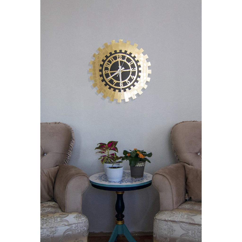60x60 см золотые декоративные настенные часы, прочный 2-слойный черный МДФ с турецкими цифрами, зеркальное оргстекло