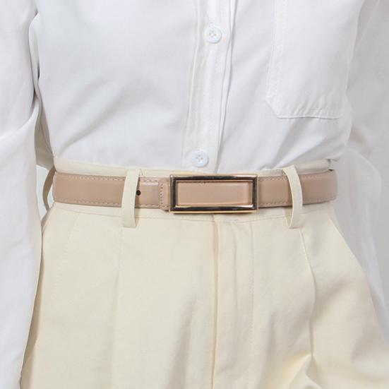 Женский модный ремень из искусственной кожи с прямоугольной пряжкой, однотонный пояс для брюк, джинсов, универсальный аксессуар для платьев, рубашек, топов