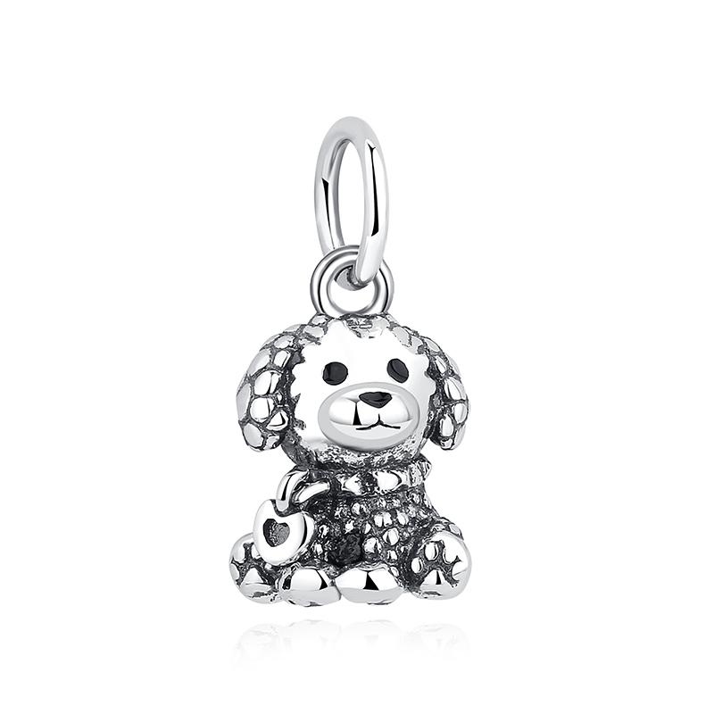 Original 925 Silver Charm Bead Love Dog Cat Paw Panda Firefly Pendant Charms Fit Bracelets Necklaces Women Jewelry