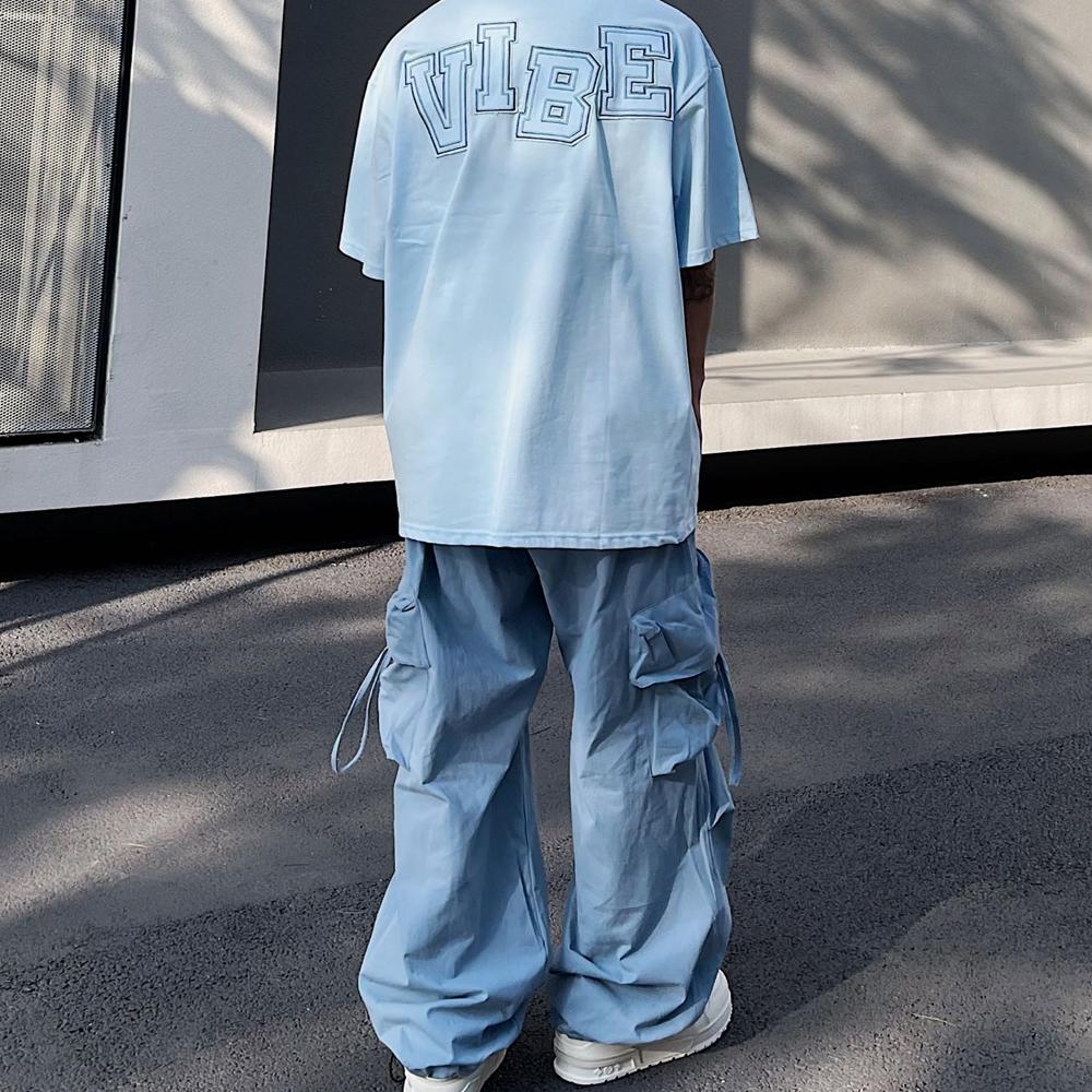 Винтажные широкие брюки Harajuku, быстросохнущие спортивные штаны, свободные бежевые брюки-карго из ледяного шелка, японские брюки Y2K, летняя мода 23023