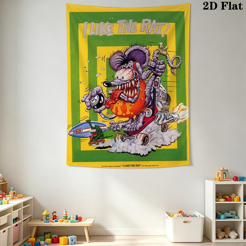 Rude Rat 2D Flat Wall Tapestry Tapestry Background Cloth Wallmounted Wall Covering Decoration Background Cloth Work Of Art