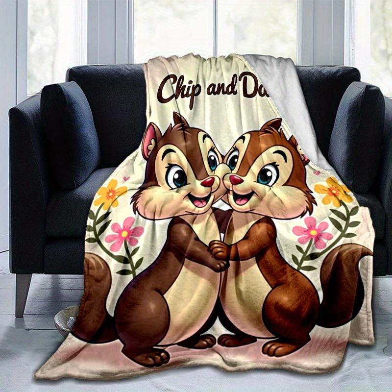 1pc, Chip and Dale Cartoon Blanket, Seasonal Universal Home Decoration Blanket, Throw, for Decorating Your Own Sofa and Living Room, Super S