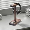 Headphone headphone earphone walnut stand, desktop, headset, stand, stand, wooden,