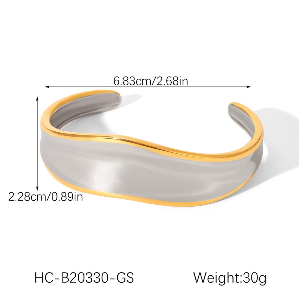Крупный полированный открытый браслет-манжета из нержавеющей стали 18 карат, массивные украшения, женский браслет из титановой стали, премиальный, в стиле color-block