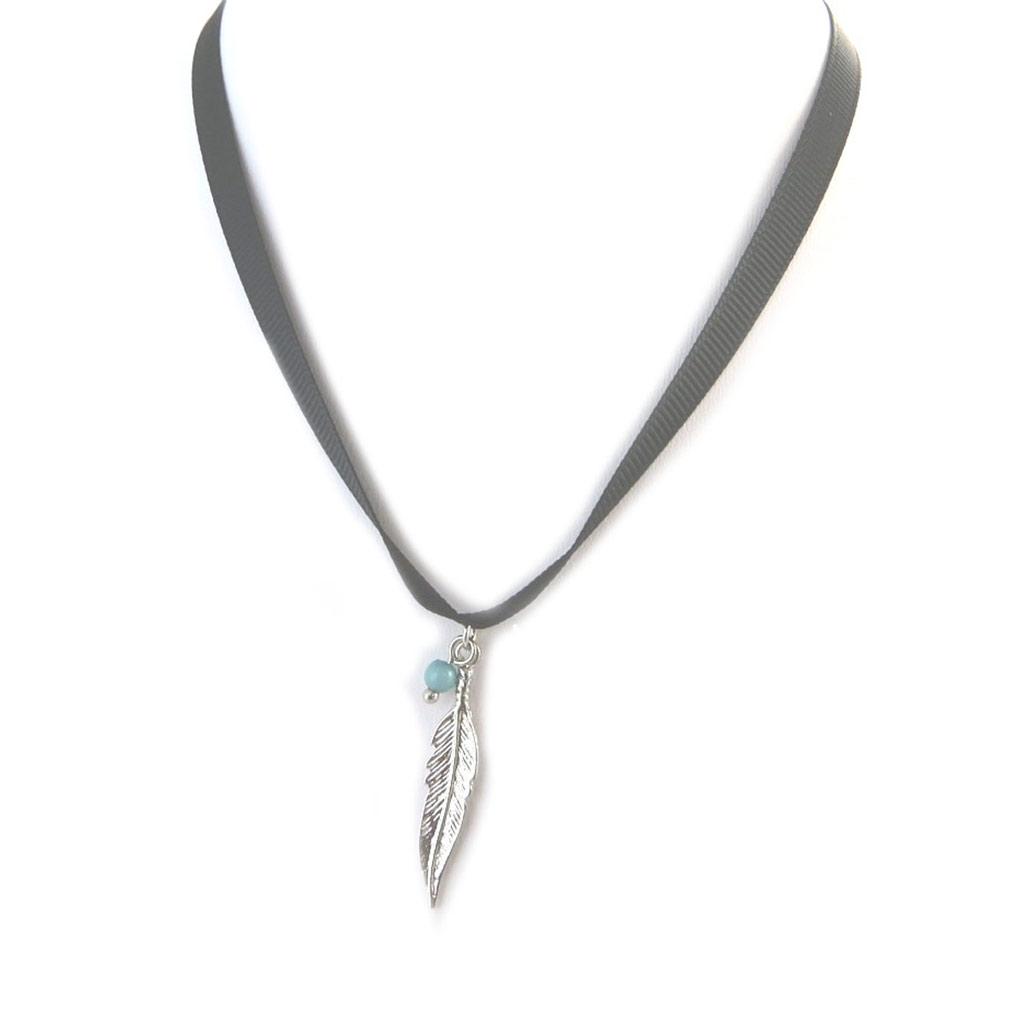 Les Trésors De Lily [N7042] - Designer Necklace 'Navajos' Turquoise Silver Black