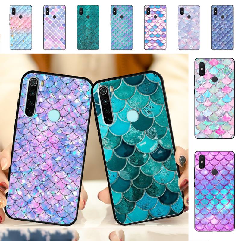 YNDFCNB Mermaid Fish Scale Phone Case for Redmi Note 8 7 9 4 6 Pro Max T X 5A 3 10 Lite Pro