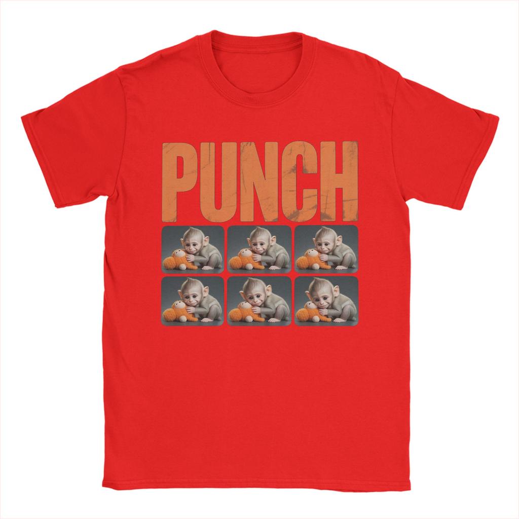 Unisex Women Graphic Printed Team Punch Punch the monkey Baby Monkey Holding Plush Toy Tee T Shirt Cotton Tshirts Clothing